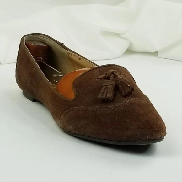 Mia 8.5M Bria Women's Chocolate Brown Tassel Accent Pointed Toe Slip On Loafers - Picture 1 of 12